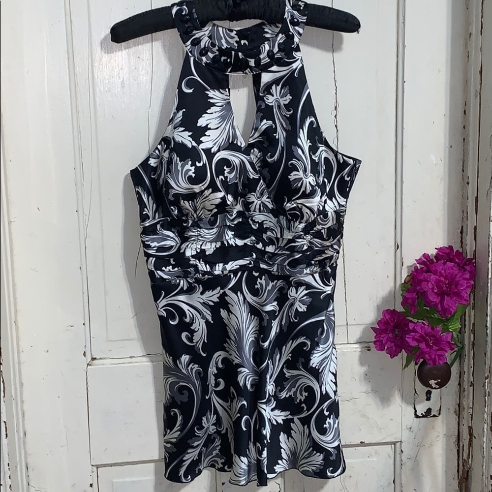 White House Black Market Silk Halter Tank Top